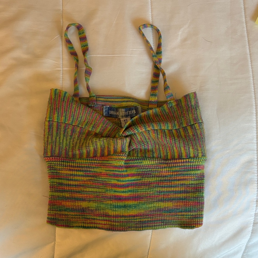 Urban Outfitters Colorful Knit Twist Crop Top